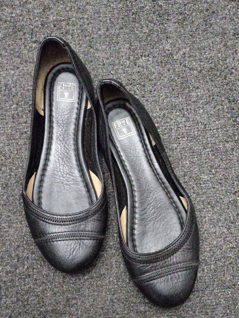 Frye Black Leather Ballet Flats